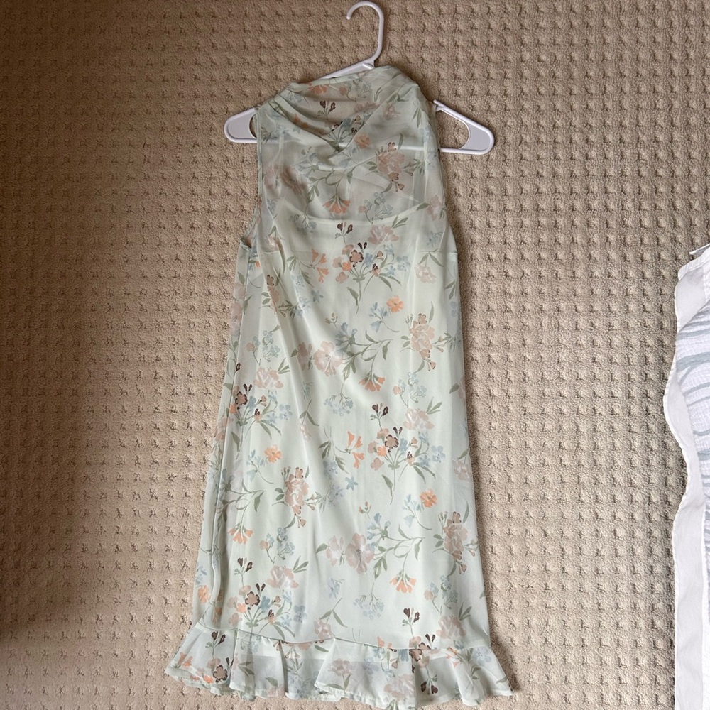 Abercrombie High-Neck Chiffon Mini Dress